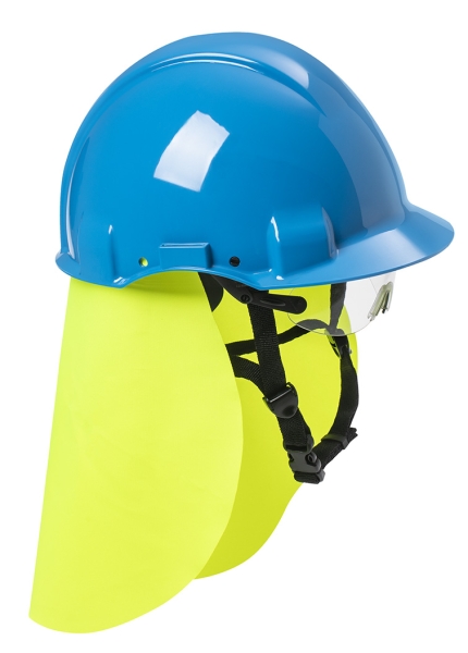 3M Schutzhelmkombination BAU SPEZIAL - Version "light" mit gelbem Nackenschutz für Kapselgehörschutzträger